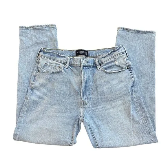 Abercrombie Fitch Vintage Stretch Straight Light Wash Blue Jeans Men 36 x 34 - Picture 2 of 5